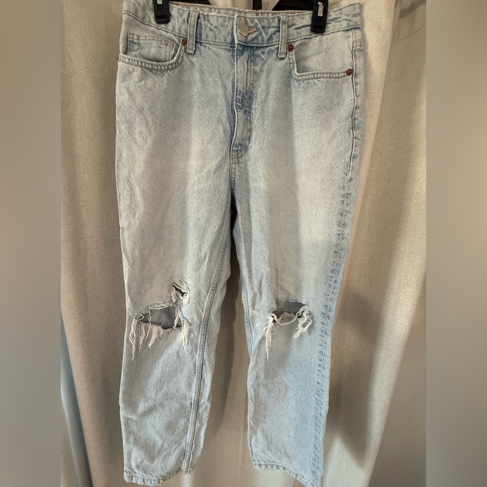 Zara Light Blue Straight Leg Jeans